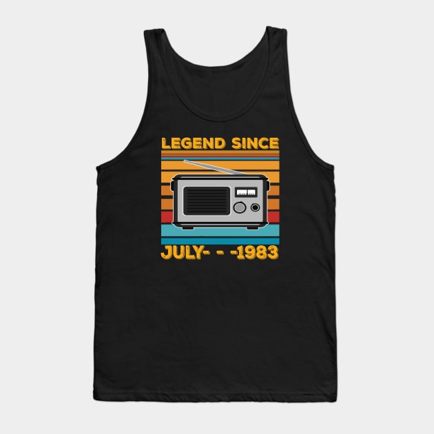 Legend Since 1983 Birthday 40th July Tank Top by thexsurgent